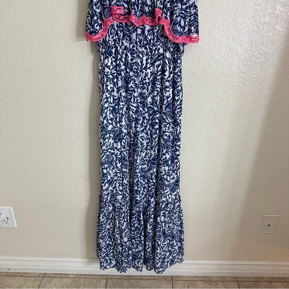 New Lilly Pulitzer Aida Ruffle Maxi Dress Size Medium - Picture 7 of 12